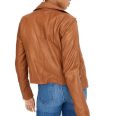 Womens Tan Brown Biker Leather Jacket