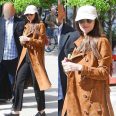 Dakota Johnson Street Style Suede Coat