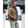 Glen Powell The Running Man 2025 Brown Jacket
