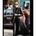 Nicole Kendall Jenner Black Leather Coat