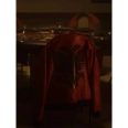 Red Leather Drake Albanian Flag Jacket
