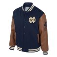 Notre Dame Irish Navy and Brown Letterman Jacket