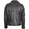 Men’s Black Retro Asymmetrical Leather Biker Jacket