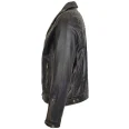 Men’s Black Retro Asymmetrical Leather Biker Jacket