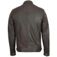 Men Brown Slim Fit Biker Leather Jacket