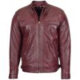 Men’s Burgundy Biker Leather Jacket