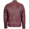 Men’s Burgundy Biker Leather Jacket