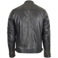 Men Rugged Black Biker Leather Jacket