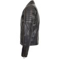 Mens Biker Rub Off Dual Zip Leather Jacket