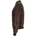 Mens Brown Suede Bomber Varsity Jacket