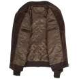 Mens Brown Suede Bomber Varsity Jacket