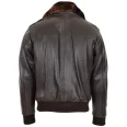 Mens Leather Brown Bomber Pilot Jacket