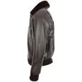 Mens Leather Brown Bomber Pilot Jacket
