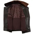 Mens Leather Brown Bomber Pilot Jacket