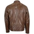 Mens Quilted Leather Biker Style Jacket