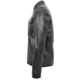Men Black Casual Biker Leather Jacket