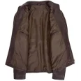 Mens Brown Leather Standing Collar Biker Jacket