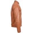 Mens Tan Casual Biker Leather Jacket