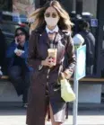 Eiza Gonzalez Burgundy Leather Trench Coat