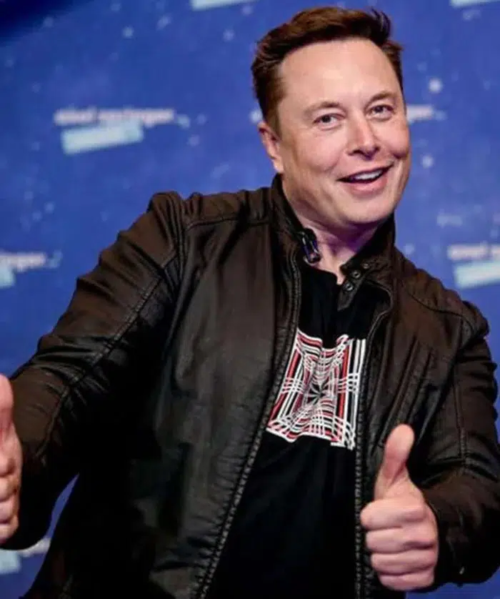 Elon Musk Tesla Event Black Leather Jacket