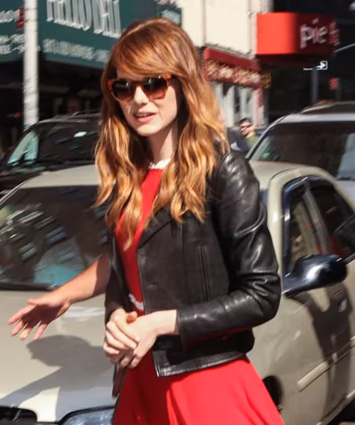 Emma Stone Black Leather Jacket