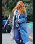 It Ends With Us Blake Lively Blue Shearling Coat