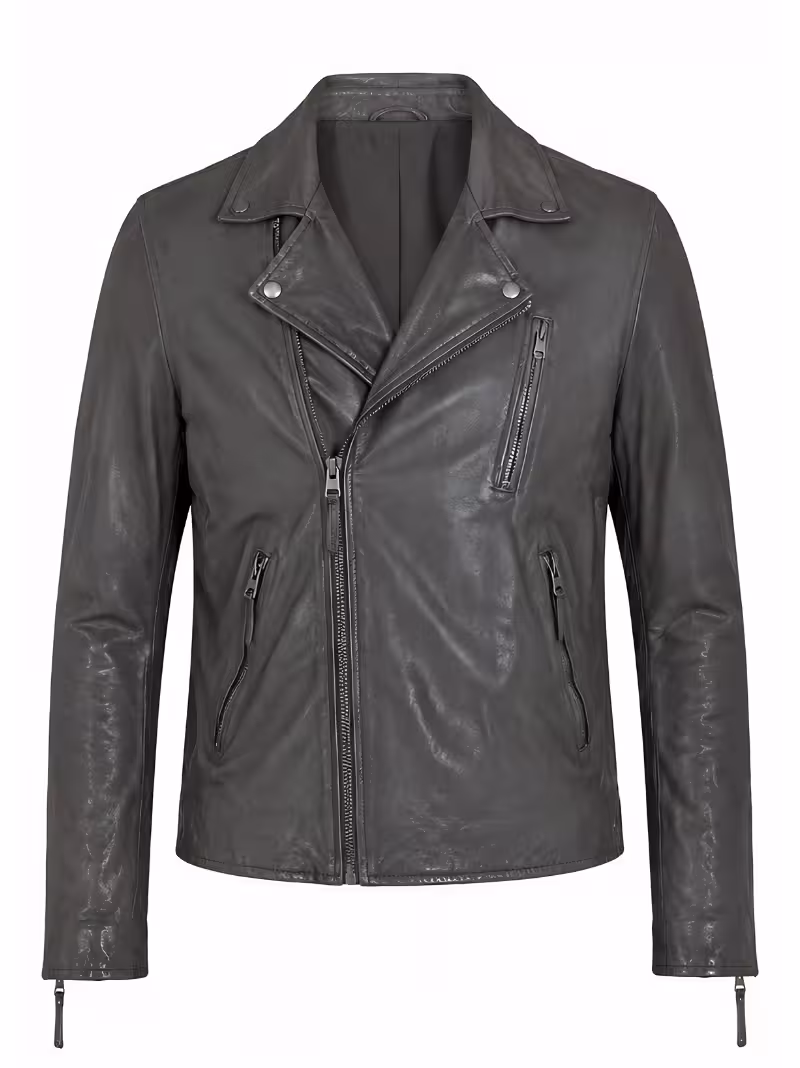 Chris Pratt Grey Biker Leather Jacket