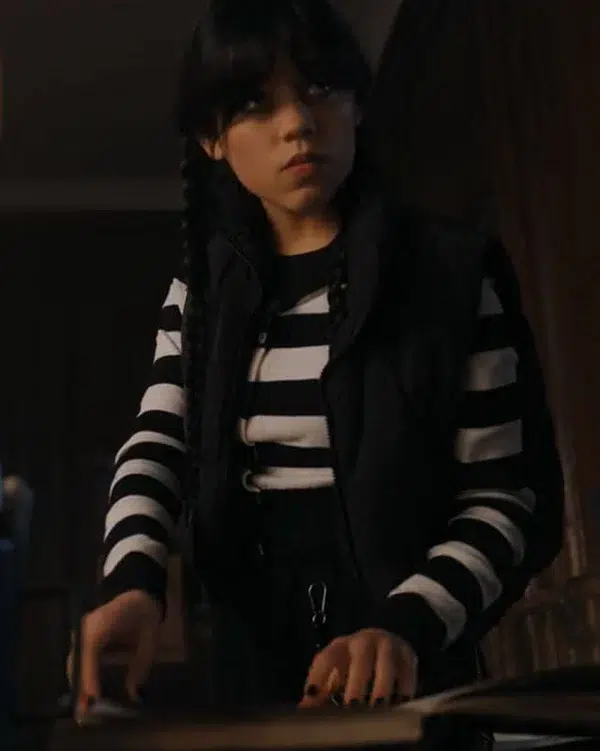 Wednesday Addams Black Puffer Vest