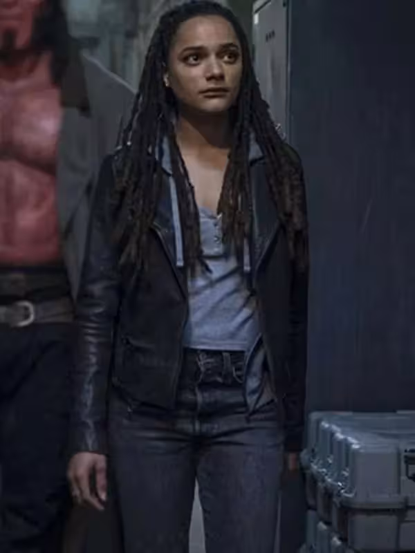 Alice Monaghan Hellboy Women Black Biker Leather Jacket