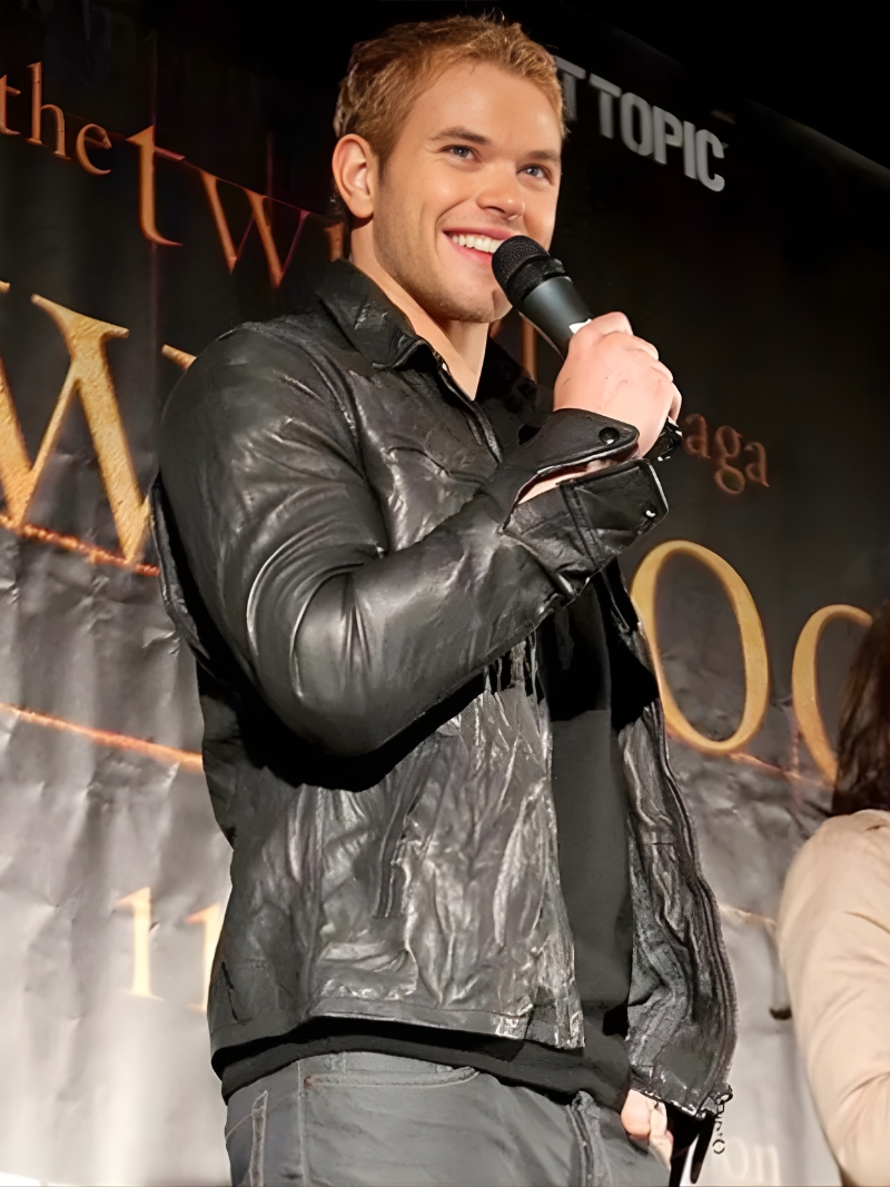 Kellan Lutz Black Leather Jacket