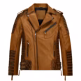 Charles Burnt Mustard Leather Jacket