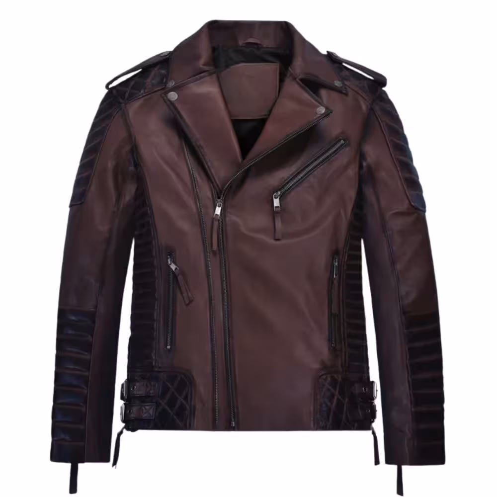 Charles Burnt Wine Leather Jacket