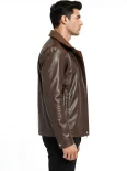Men’s Dual Tone Hooded Leather Jacket