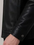 Men’s Dual Tone Hooded Leather Jacket