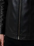 Men’s Dual Tone Hooded Leather Jacket