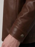 Men’s Dual Tone Hooded Leather Jacket