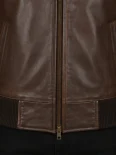 Men’s Zip Front Hooded Leather Jacket