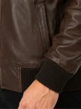 Men’s Zip Front Hooded Leather Jacket