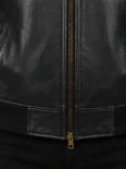 Men’s Zip Front Hooded Leather Jacket