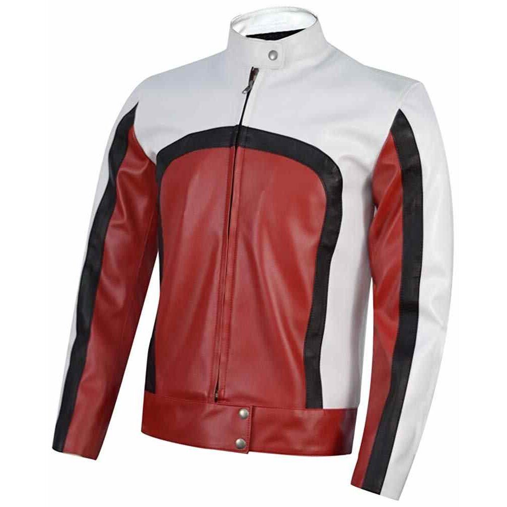 Freddy Mercury Bohemen Red White Leather Jacket