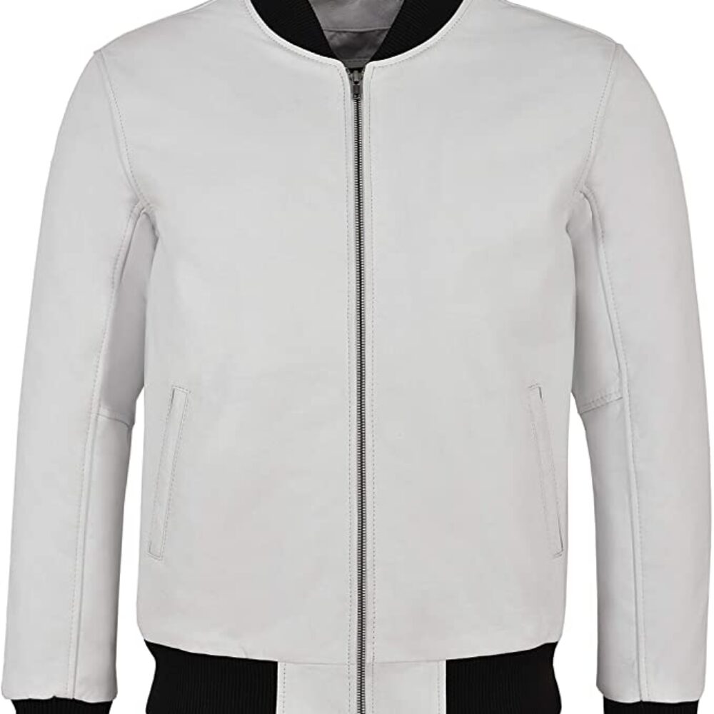 Varsity Jacket White and Black for Men