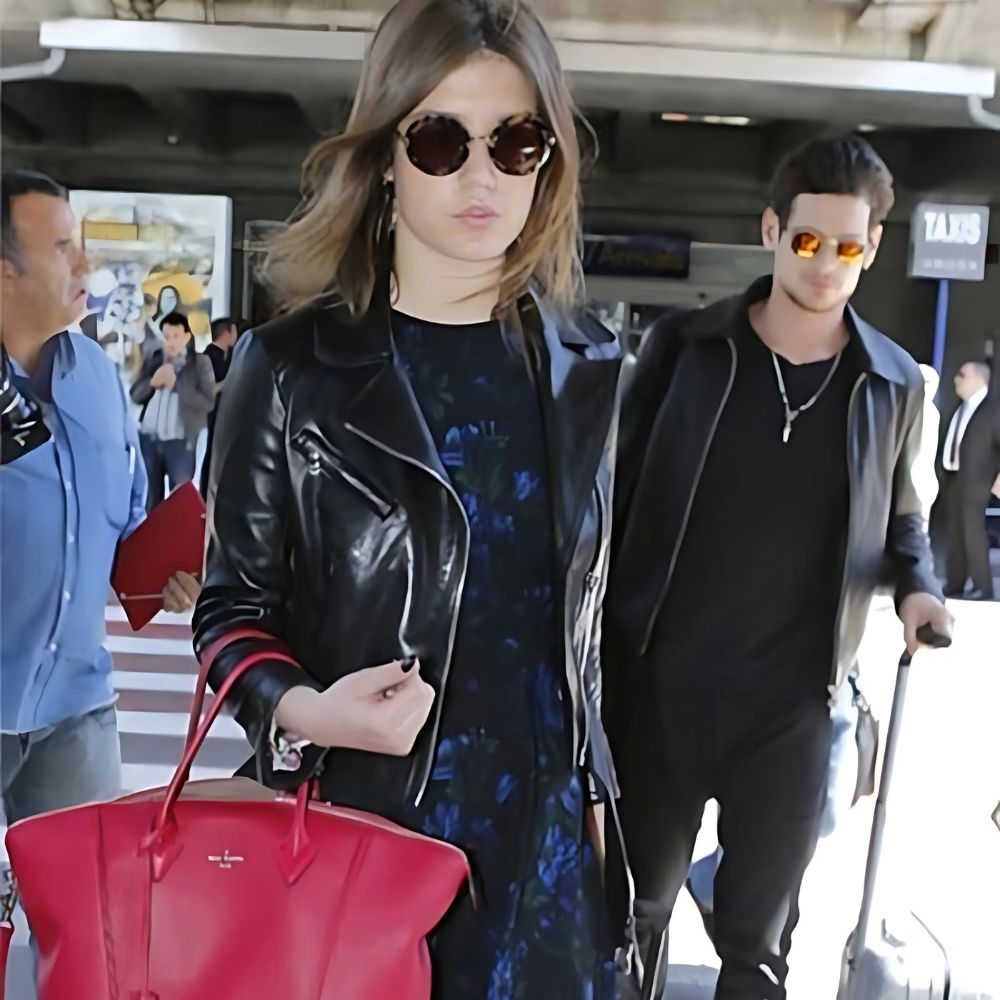 Adele Exarchopoulos Biker Leather Jacket
