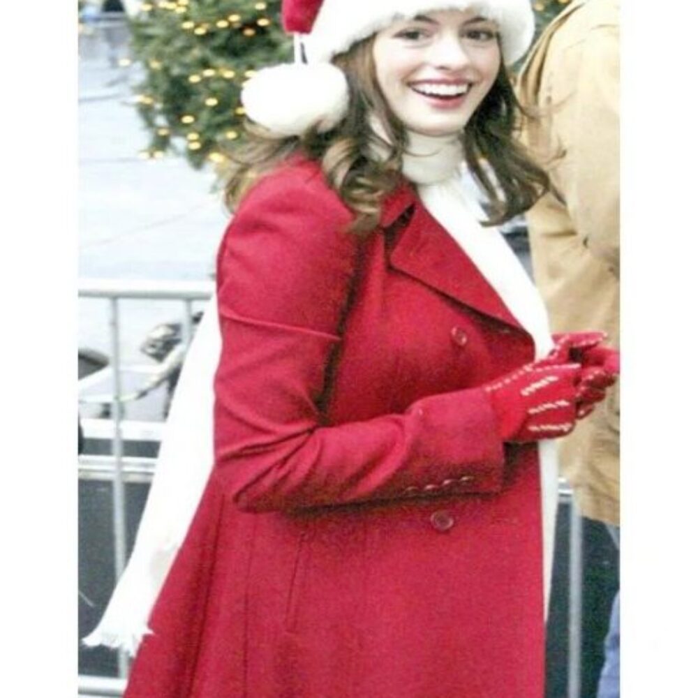 Anne Hathaway Christmas Coat