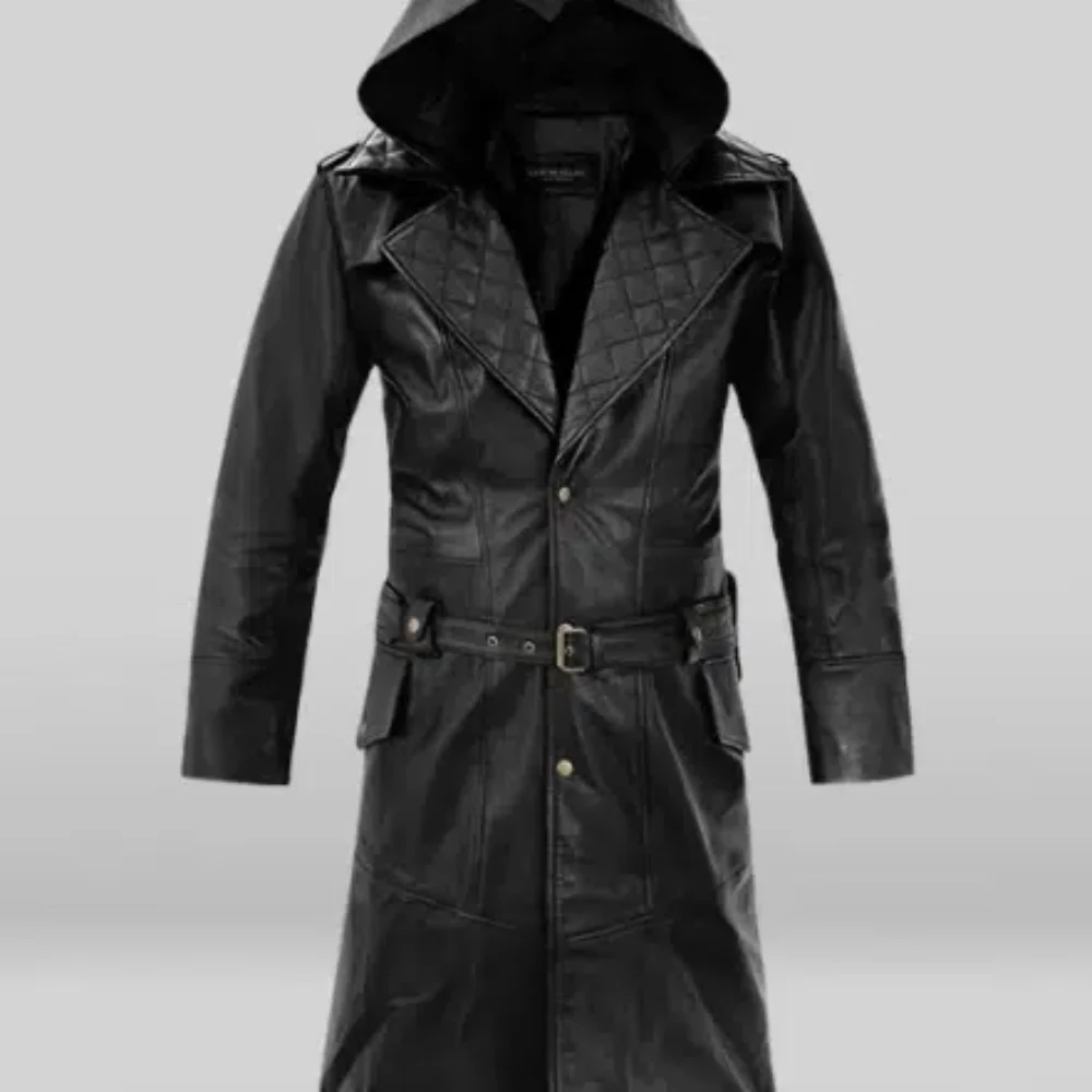 Assassin's Creed Black Leather Trench Coat