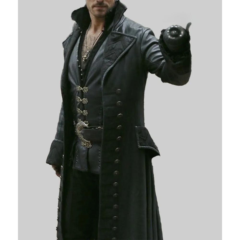 Black Leather Pirate Coat