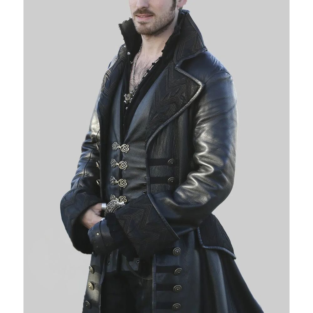 Black Leather Pirate Coat