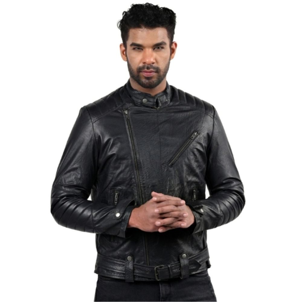 Boda Style Black Motorcycle Leather Jacket