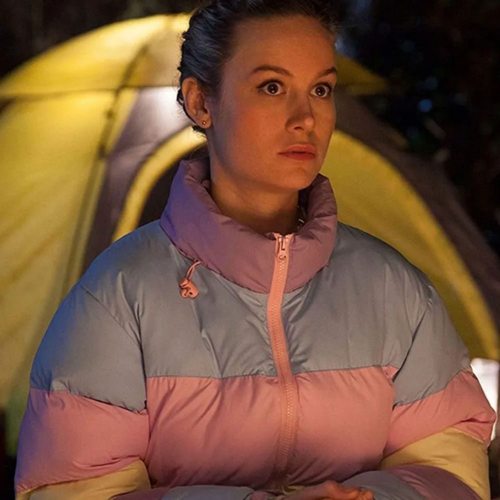 Brie Larson Unicorn Store Color Block Puffer Jacket (1)