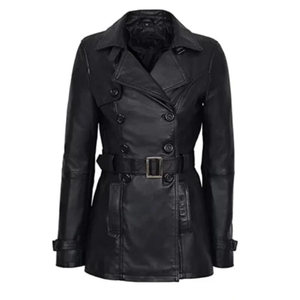 Women's Double Breasted Black trench coat