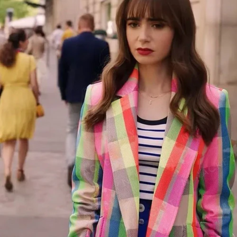 Emily-in-Paris-Lily-Collins-S03-MultiColor-Check-Blazer-Front.png